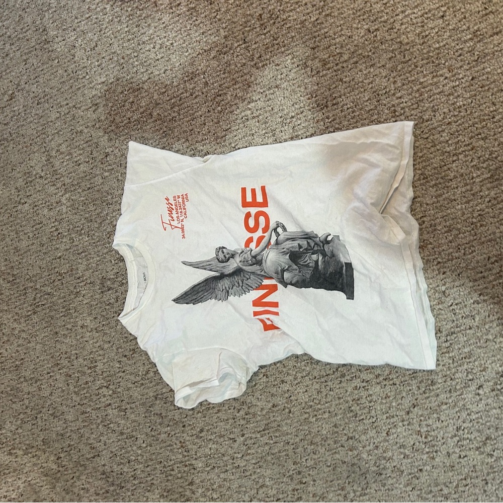 Fashion Nova Men Orange and White Graphic Tee